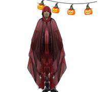 Capa de la Muerte para Adultos - Disfraz de Halloween con Capucha de la Muerte | Capa Transpirable de Bruja de Horror para Casa Embrujada, Cosplay, Juego de Rol | Disfraz de Fantasma con Capucha Aterr