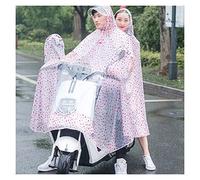 Capa de lluvia for bicicleta, ponchos for mujer, poncho con capucha PVC, capa unisex a prueba viento simple/doble, for, eléctrica, motocicleta, cubierta for scooter movilidad(Red Hearts,Full)
