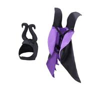 Capa de Maléfica para mascotas, agradable al tacto, conjunto de materiales de disfraz para perro, Halloween, bruja, gato, divertido traje de mago, manto, vestido de cosplay, color negro