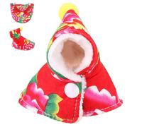 Capa de pájaro, ropa de loro con estampado de flores con capucha, ropa de cosplay, capa de felpa para periquito, conure, loro, mantiene a tu pájaro caliente