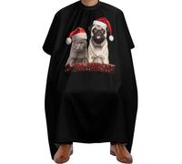 Capa De Peluquería Cat And Dog With Christmas Hats Capas Para Peluqueria Antiestática Capa De Barbero Ajustable Capa De Corte Peluqueria Para Barberías Hairstylists Cutting Hair 140x168cm