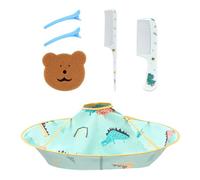 Capa De Peluquería Con Estampado De Dinosaurio De 1 Pieza, Con 2 Pinzas Para El Cabello Y 2 Peines Para El Cabello, Accesorios De Peluquería Para Niños, Capa De Peluquería Impermeable