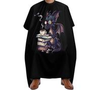Capa De Peluqueria Divertido Dragón Lee Libros Unisex Vestido De Salon Profesional Capa De Barbero Para Adultos Casa Corte De Pelo