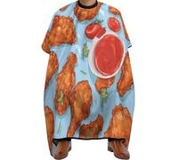 Capa De Peluquería Fried Chicken And Tomato Sauce Capas Para Peluqueria Proteger Capa De Corte Peluqueria Antiestática Capa De Barbero Para Hairstylists Teñidos Cutting Hair 140x168cm