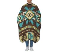 Capa De Peluquería Geométrico Suroeste Nativo Americano Azteca Navajo Capas Para Peluqueria Ajustable Con Cierre De Botones Capa Peluquerías, Para Hombres, Niños, El Cabello, 140×168cm