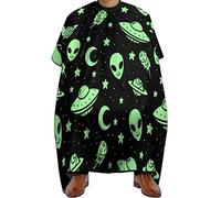 Capa De Peluquería Green Aliens Ufo Capas Para Peluqueria Antiestática Capa De Barbero Ajustable Capa De Corte Peluqueria Para Cutting Hair Teñidos Hairstylists 140x168cm