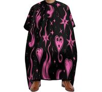 Capa De Peluqueria Llamas, Corazones Y Estrellas Del Año 2000 Ligera Salón Delantal De Peluquero Impermeable Capa Peluquería Para Salón Hogar Mujeres