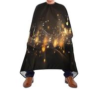 Capa De Peluquería Notas Musicales De Oro Capa Peluquerías Duradero Personalizada Bata Para Barberías, Para Mujeres, El Cabello, Barberías, 140×168cm