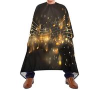 Capa De Peluquería Notas Musicales De Oro Capas Para Peluqueria Personalizada Duradero Bata Para Barberías, Para Niños, Mujeres, Barberías, 140×168cm
