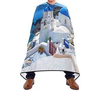 Capa De Peluquería Paisajeca-Pe Oia Santorini Grecia Bata Peluqueria Unisex Personalizada Antiestático Delantal, Para Hombres, Peinados, Cortes Y Teñidos, 140x168cm