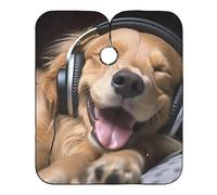 Capa De Peluquería Perro Disfruta De La Música Capas Para Peluqueria Impermeable Con Cierre De Botones Capa Peluquerías, Para Niños, Cortes Y Teñidos, Peinados, 140×168cm