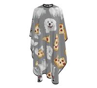 Capa De Peluquería Pizza De Los Grandes Pirineos Capas Para Peluqueria Ajustable Con Cierre De Botones Delantal, Para Peinados, Mujeres, Niños, 140x168cm