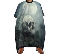 Capa De Peluquería Profesional Esqueleto De La Muerte Capa De Corte De Pelo Antiestático Ajustable Delantal, Para Barberías, Peinados, Hombres, 140x168cm