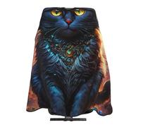 Capa De Peluquería Profesional Gato Mágico Del Universo Negro Bata Peluqueria Unisex Impermeable Transpirable Bata Para Barberías, Para Hombres, Hogar, Cortes Y Teñidos, 140x168cm