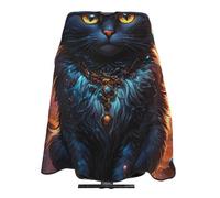 Capa De Peluquería Profesional Gato Mágico Del Universo Negro Capas Para Peluqueria Personalizada Impermeable Delantal De Peluquero, Para Niños, Hombres, Peinados, 140x168cm