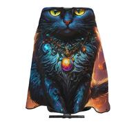 Capa De Peluquería Profesional Gato Mágico Del Universo Negro Capas Para Peluqueria Transpirable Ajustable Bata Para Barberías, Para Cortes Y Teñidos, Hogar, Peinados, 140x168cm