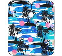 Capa De Peluquería Profesional Hojas De Palma De Hibisco Isla Verano Tropical Exótico Capa De Corte De Pelo Antiestático Delantal De Peluquero, Para Cortes Y Teñidos, Barberías, 140x168cm