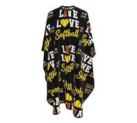 Capa De Peluquería Profesional Yo Vivo Y Amo El Softbol Capa De Corte De Pelo Impermeable Con Cierre De Botones Bata Para Barberías, Para Barberías, El Cabello, Peinados, 140x168cm