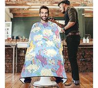 Capa De Peluquería Rainbow Uni-Corn In The Cloud Capas Para Peluqueria Antiestática Capa De Barbero Ajustable Capa De Corte Peluqueria Para Cutting Hair Teñidos Hairstylists 140x168cm