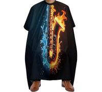 Capa de Peluqueria Saxofón de agua y fuego, Unisex Salón Delantal de Peluquero Impermeable Capa Peluquería para Casa Corte de Pelo 140X168cm