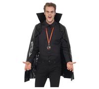 Capa De Vampiro Para Adultos Negra De 114cm De Largo Accesorio De Disfraz Gótico