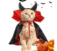 Capa de Vampiro para Perros, Disfraz de Halloween para Perros - Capa de Gato Vampiro Ajustable | Capa Colorida para Mascotas con Cuerno, Disfraces navideños creativos para Carnaval, Fiesta, Mascarada
