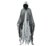 Capa de zombi de terror de Halloween, accesorio de cosplay de vampiro, capa negra aterradora, accesorios de capa misteriosa y de terror, capa gótica de terror zombi con capucha, disfraz de dementores