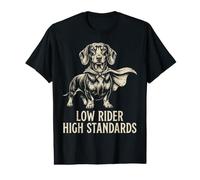 Capa Divertida para Perros Dachshund Wiener de Low Rider High Standards Camiseta gráfica económica