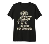 Capa Divertida para Perros Dachshund Wiener de Low Rider High Standards Camiseta Premium