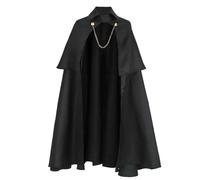 Capa Halloween Hombre,Capa Negra Largo con Cuello Solapa Estilo Gótico Bata Medievales Renacentista para Cosplay de Bruja Vampiro Mago Disfraces Halloween para Carnaval Cosplay y Fiestas Góticas