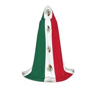 Capa larga con capucha de la bandera de México para adolescentes, bruja, vampiro, cosplay, fiesta, Halloween, Navidad
