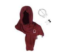 Capa medieval con capucha de pana con broche ajustable, capa de fantasía, traje renacentista, exuda un encanto histórico, ideal para encarnar personajes históricos. (burdeos)