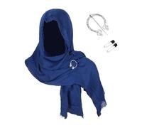 Capa medieval con capucha de pana con broche ajustable, capa de fantasía, traje renacentista, exuda un encanto histórico, ideal para encarnar personajes históricos. (Azul)