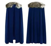 Capa medieval de tela de lana para mujer y hombre, disfraz de cosplay de Uzui Tengen, azul, L