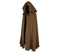 Capa medieval de terciopelo de gamuza, disfraz para cosplay, recreación histórica, actuación, fiesta de Halloween, elegante vestido de corte (marrón, talla única)