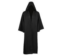 Capa Medieval Hombre, Capa Negra con Capucha Adulto Larga Halloween Estilo Gótico con Cuello Alto Túnica Capa Disfraz De Vampiro De Poliéster Fiesta Temática O Cosplay Oscuro