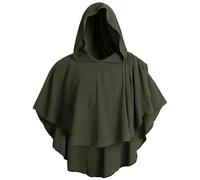 Capa medieval renacentista unisex corta de color sólido para adultos, disfraz de Halloween, cosplay, actuaciones escénicas, para hombres y mujeres, fiestas de juegos de rol, verde, Talla única