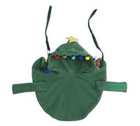 Capa navideña para Gatos, cálida Capa navideña para Cachorros con Estrella y Pompones para Mascotas pequeñas y Medianas, Material de poliéster Polar Suave y cómodo, Disfraz (XS)