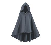 Capa Negra con Capucha,Disfraz Halloween para Adulto Unisex Retro Capa Medieval para Cosplay de Vampiro Mago Estilo Gótico Abrigo Talla Grande Disfraces Halloween para Carnaval Mascarada Navidad