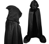 Capa Negra con Capucha, Halloween Larga Capa con Capucha, Adulto Disfraz de Halloween, Capa Disfraz Halloween, Capa de Bruja, Vampiro, Hada para Carnaval Fiesta Disfraces (M)