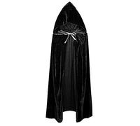Capa negra con capucha - larga - adultos - chenilla - terciopelo - drácula - vampiro - disfraz - nosferatu - halloween - carnaval - hombre - hombre - cosplay - mujer - mujer - idea de regalo