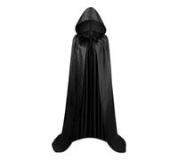 Capa para hombre con capucha, 150 cm, unisex, capa con capucha, capa de, cosplay, unisex, larga, para teatro, mago, disfraz medieval, Negro, Siehe Beschreibung