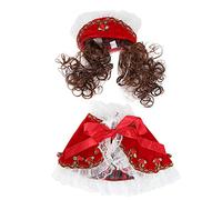 Capa para Mascotas Lindo Disfraz de Capa de Princesa para Mascotas pequeñas Mini Hermosa Capa Ropa Perros Gatos Lindo Traje de Princesa Material de poliéster Conjunto de Sombrero (PF20 Rojo L)