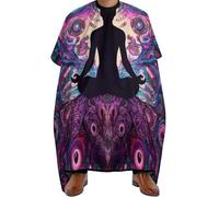 Capa Peluquería Arte de meditación de yoga con mandalas, Impermeable Salón Delantal de Peluquero Profesional Capa Peluqueria para Mujeres peloestilo 140X168cm