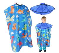 Capa Peluqueria para Niños Set, Ajustable Capa Cortar Pelo con Patrón de Dinosaurio para Casa, Peluquería, Barbería
