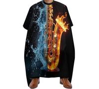 Capa Peluquería Saxofón de agua y fuego, Impermeable Barberos Delantal Profesional Bata para Barberías para Adultos Hombres 140X168cm