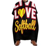 Capa Peluquería Yo vivo y amo el softbol, Fácil de limpiar Salón Delantal de Peluquero Ligera Capa Peluqueria para Casa Hombres 140X168cm
