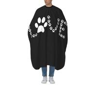 Capa profesional de corte de pelo con cuello ajustable de gran tamaño para amantes de la huella de perro, capa de peluquería para hombres, mujeres y niños