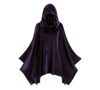 Capa sólida con capucha para mujer a juego Hollween Coat Cloak Sudadera con capucha y sudaderas para mujer Chaleco de punto con mujer, morado, XL