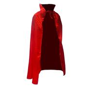 Capa Superheroe Superheroina para Adolescente y Adulto Hombre Mujer Satin con Brillo Super-man Bat-man Flash (M/140CM, Capa Satin con Cuello Rojo)